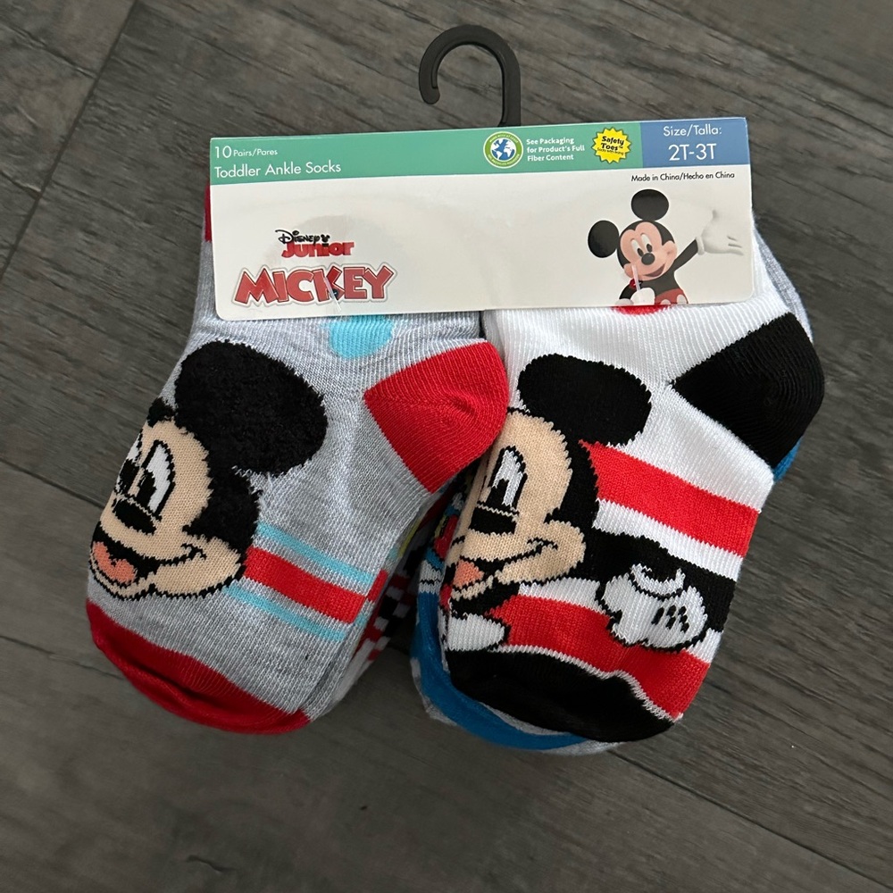 New Disney Mickey Mouse toddler ankle socks size 2T-3T
